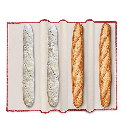 COOL DESIGN Tela de lino gruesa para la fermentación de baguettes y otros tipos de pan, Tela Panadero, 60x90cm