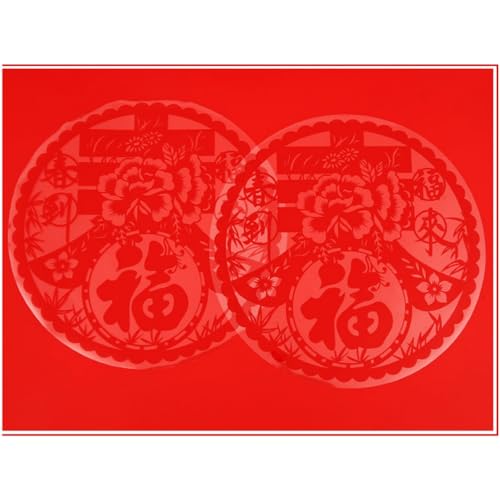 Veroda Juego de 13 decoraciones de Año Nuevo chino para parejas chinas Chunlian Fu, adorno de personaje de Chunlian Fu, calcomanías de ventana cortadas con papel, sobres rojos, bolsa de regalo para