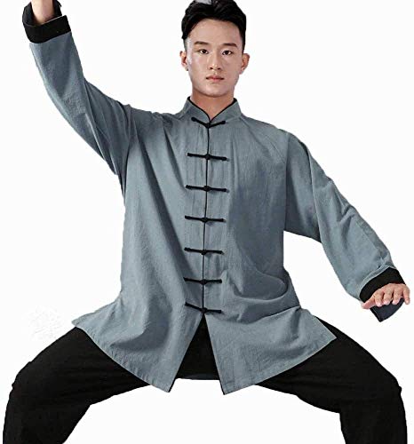 BoNpur Traje de artes marciales Traje de uniforme de Tai Chi, Hombres Mujeres Ropa de artes marciales tradicionales chinas Wing Chun transpirable (Verde XXL)