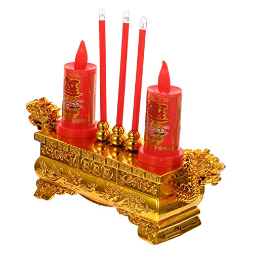 Sacrificar Oficina Altar Antiguo Luminoso Decoración Juego Vela Ofenda Decoración Ornamento Orner Figura Quemador Hall Antiguo Plástico Estilo Budista Retro