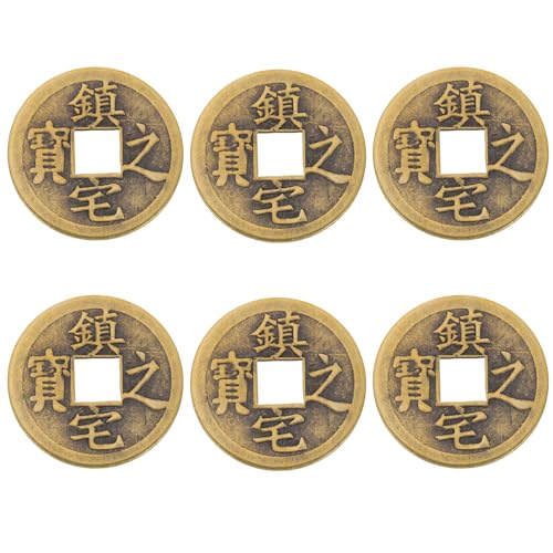Cabilock 6 Piezas De Monedas De Cobre Vintage Decoración De Mano Accesorios De Auto Adorno De Coche Monedas De Fortuna Chinas Adornos Chinos Monedas De Cinco Emperadores Monedas